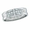 Thumbnail Image 0 of Cubic Zirconia Cross Band in Sterling Silver - Size 10