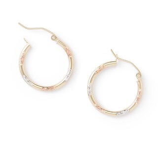 20mm Hoop Earrings in 10K Tri-Tone Gold