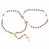 Thumbnail Image 2 of Rosary Necklace Made with Red Crystals in Brass with 14K Gold Plate - 26"