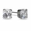 Thumbnail Image 0 of 6.0mm Square-Cut Cubic Zirconia Stud Earrings in Stainless Steel