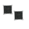 Thumbnail Image 0 of Black Cubic Zirconia Curved Square Stud Earrings in Sterling Silver