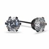 6mm Cubic Zirconia Earrings in Black IP Stainless Steel