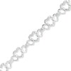 Thumbnail Image 0 of Crystal Interlocking Hearts Bracelet in White Rhodium Bronze - 7.5"