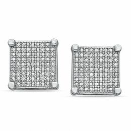 1/20 CT. T.W. Diamond Square Stud Earrings in Sterling Silver