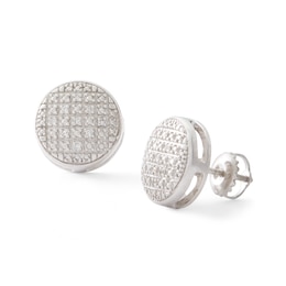 Diamond Accent Round Stud Earrings in Sterling Silver