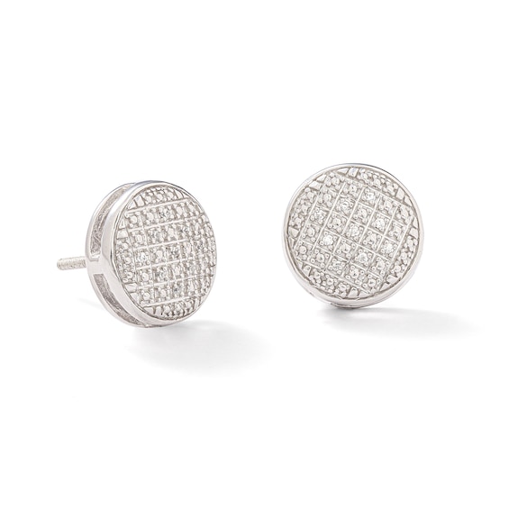 Diamond Accent Round Stud Earrings in Sterling Silver