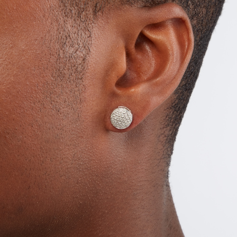 Main Image 2 of Diamond Accent Round Stud Earrings in Sterling Silver
