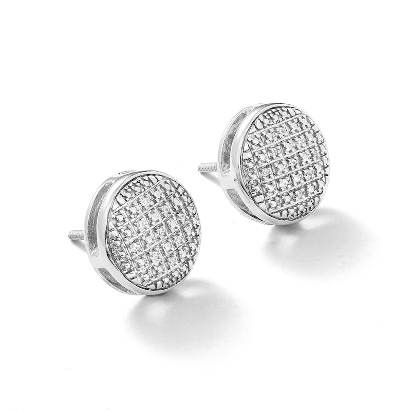 Main Image 3 of Diamond Accent Round Stud Earrings in Sterling Silver