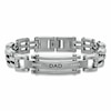 Cubic Zirconia "DAD" ID Bracelet in Stainless Steel - 9"