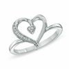Diamond Accent Heart Ring in Sterling Silver - Size 7