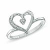 Thumbnail Image 1 of Diamond Accent Heart Ring in Sterling Silver - Size 7