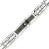 Thumbnail Image 0 of Diamond Accent ID Bracelet in Stainless Steel with Carbon Fiber Inlay - 8.5"