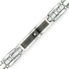 Thumbnail Image 1 of Diamond Accent ID Bracelet in Stainless Steel with Carbon Fiber Inlay - 8.5&quot;