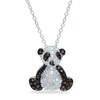 Thumbnail Image 1 of Diamond Accent Beaded Panda Bear Pendant in Sterling Silver with Black Rhodium