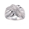 Thumbnail Image 0 of Diamond Accent Criss-Cross Ring in White Rhodium-Plated Brass - Size 7