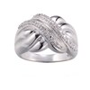 Thumbnail Image 0 of Diamond Accent Criss-Cross Ring in White Rhodium-Plated Brass - Size 7