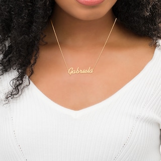 Script Name Necklace in 10K Gold (10 Characters)