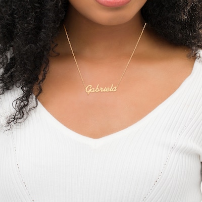 Script Name Necklace in 10K Gold (10 Characters)