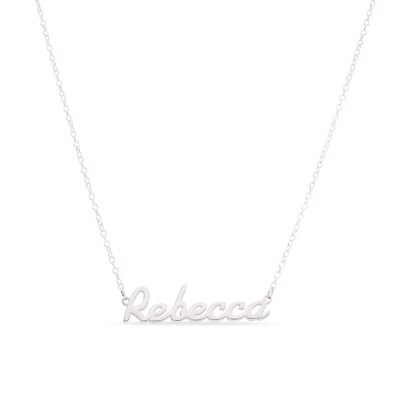 Sterling Silver Script Name Rolo Necklace - 17.25"
