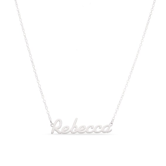 Sterling Silver Script Name Rolo Necklace - 17.25"