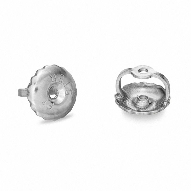 10K White Gold Threaded Screwback Earring Backs (2 Pieces)