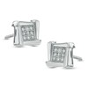 Thumbnail Image 0 of Diamond Accent Jagged Square Stud Earrings in Sterling Silver