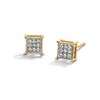 Thumbnail Image 1 of Diamond Accent Square Stud Earrings in Sterling Silver and 14K Gold Plate