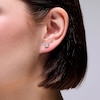 Thumbnail Image 2 of Diamond Accent Square Stud Earrings in Sterling Silver and 14K Gold Plate