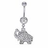 Thumbnail Image 1 of 014 Gauge Crystal Elephant Dangle Belly Button Ring in Stainless Steel