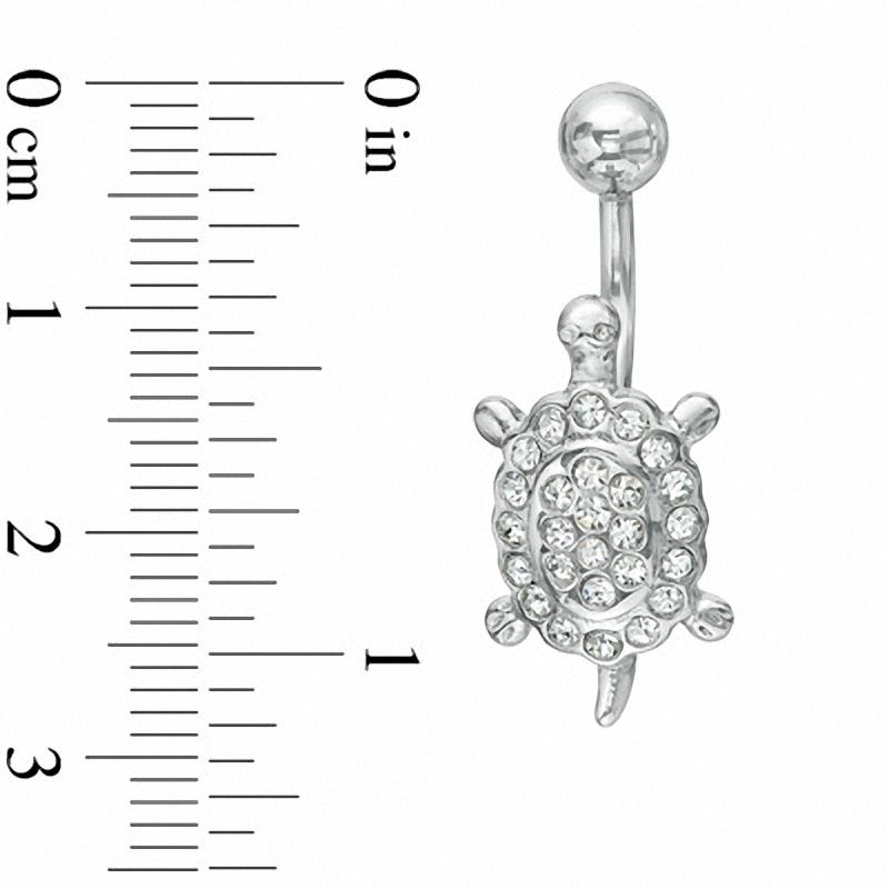 Main Image 2 of 014 Gauge Belly Button Ring with Crystals in Stainless Steel
