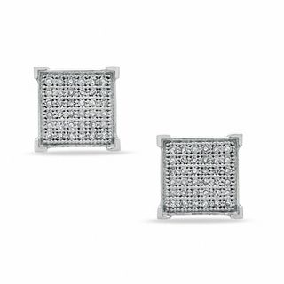 1/5 CT. T.W. Diamond Square Stud Earrings in Sterling Silver