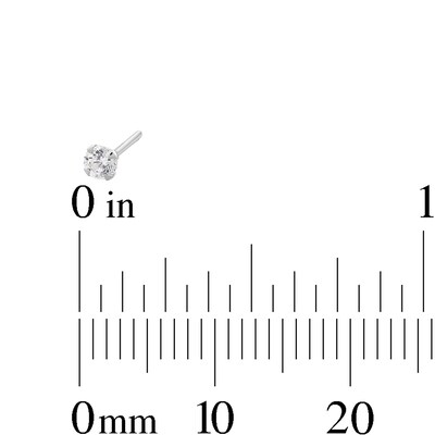 Semi-Solid Sterling Silver CZ Nose Stud Set