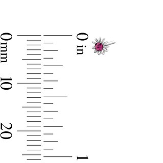 Semi-Solid Sterling Silver Crystal Multi-Color Flower Nose Stud Set - 22G