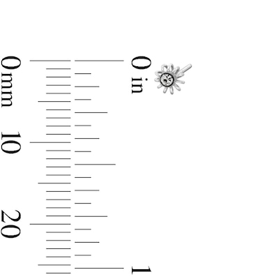 Semi-Solid Sterling Silver Crystal Multi-Color Flower Nose Stud Set - 22G