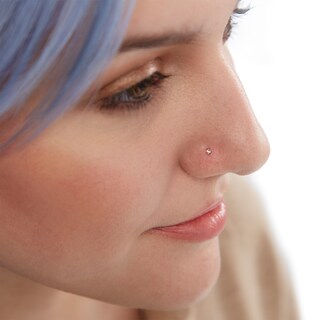 Semi-Solid Sterling Silver Crystal Graduating Nose Stud Set