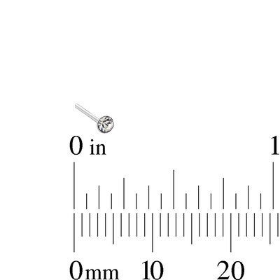 Semi-Solid Sterling Silver Crystal Graduating Nose Stud Set