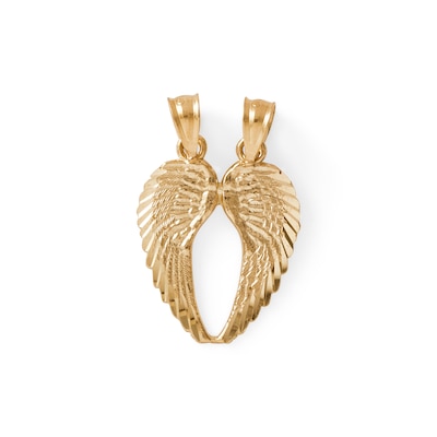 Breakable Wings Necklace Charm in 10K Solid Gold