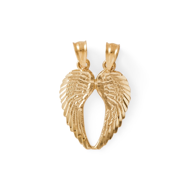 Breakable Wings Necklace Charm in 10K Solid Gold