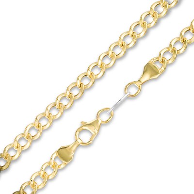 4.1mm Curb Chain Necklace in 10K Gold Bonded Semi-Solid Sterling Silver - 24"