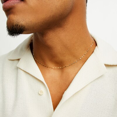 10K Solid Gold Hammered Forzentina Chain - 18"