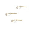 Thumbnail Image 1 of 10K Solid Gold L-Shaped Nose Stud Set - 22G 1/4"