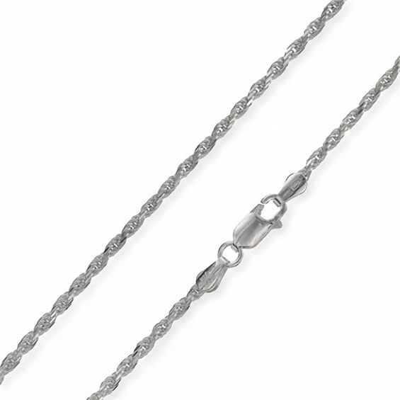 Sterling Silver 050 Gauge Rope Chain Necklace - 16"