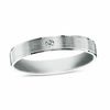 Thumbnail Image 1 of Cubic Zirconia Brushed Wedding Band in Sterling Silver - Size 10