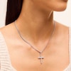 Thumbnail Image 2 of Cubic Zirconia Cross Necklace Charm in Sterling Silver