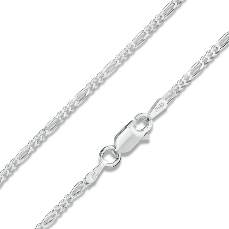 Main Image 1 of Made in Italy 050 Gauge Figaro Chain Necklace in Sterling Silver - 22"