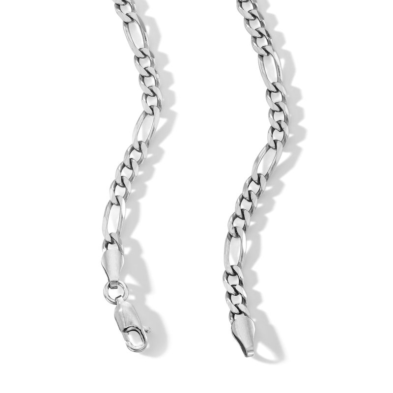 Main Image 5 of Sterling Silver Figaro Chain Made in Italy - 24"