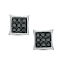 Thumbnail Image 0 of Black Cubic Zirconia Concave Square Stud Earrings in Sterling Silver