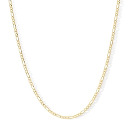 2.15mm Figaro Chain Necklace14K Hollow Gold Bonded Sterling Silver - 16&quot;