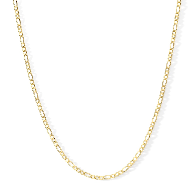2.15mm Figaro Chain Necklace14K Hollow Gold Bonded Sterling Silver - 16"