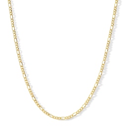 2.15mm Figaro Chain Necklace 14K Hollow Gold Bonded Sterling Silver - 20&quot;